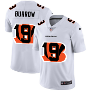 Wholesale Cheap Cincinnati Bengals #9 Joe Burrow White Men's Nike Team Logo Dual Overlap Limited NFL Jersey