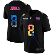 Cheap New York Giants #8 Daniel Jones Men's Nike Multi-Color Black 2020 NFL Crucial Catch Vapor Untouchable Limited Jersey