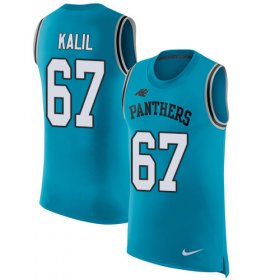 Wholesale Cheap Nike Panthers #67 Ryan Kalil Blue Alternate Men\'s Stitched NFL Limited Rush Tank Top Jersey
