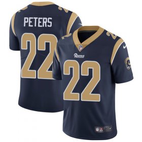Wholesale Cheap Nike Rams #22 Marcus Peters Navy Blue Team Color Youth Stitched NFL Vapor Untouchable Limited Jersey