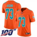 Wholesale Cheap Nike Dolphins #73 Austin Jackson Orange Men's Stitched NFL Limited Inverted Legend 100th Season Jersey