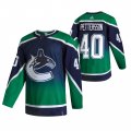 Wholesale Cheap Vancouver Canucks #40 Elias Pettersson Green Men's Adidas 2020-21 Reverse Retro Alternate NHL Jersey