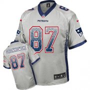 Wholesale Cheap Nike Patriots #87 Rob Gronkowski Grey Men's Stitched NFL Elite Drift Fashion Jersey
