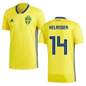 Wholesale Cheap Sweden #14 Helander Home Soccer Country Jersey