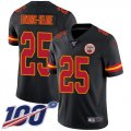 Wholesale Cheap Nike Chiefs #25 Clyde Edwards-Helaire Black Men's Stitched NFL Limited Rush 100th Season Jersey