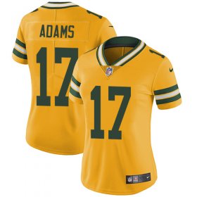 Wholesale Cheap Nike Packers #17 Davante Adams Yellow Women\'s Stitched NFL Limited Rush Jersey