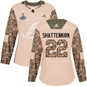 Cheap Adidas Lightning #22 Kevin Shattenkirk Camo Authentic 2017 Veterans Day Women\'s 2020 Stanley Cup Champions Stitched NHL Jersey