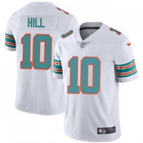Wholesale Cheap Men\'s Miami Dolphins #10 Tyreek Hill White Color Rush Limited Stitched Football Jersey