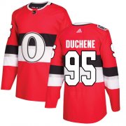Wholesale Cheap Adidas Senators #95 Matt Duchene Red Authentic 2017 100 Classic Stitched NHL Jersey