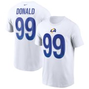 Wholesale Cheap Los Angeles Rams #99 Aaron Donald Nike Team Player Name & Number T-Shirt White