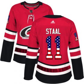 Wholesale Cheap Adidas Hurricanes #11 Jordan Staal Red Home Authentic USA Flag Women\'s Stitched NHL Jersey