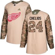 Wholesale Cheap Adidas Red Wings #24 Chris Chelios Camo Authentic 2017 Veterans Day Stitched NHL Jersey