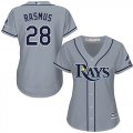 Wholesale Cheap Rays #28 Colby Rasmus Grey Road Women's Stitched MLB Jersey