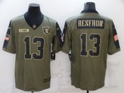 Wholesale Cheap Men's Las Vegas Raiders #13 Hunter Renfrow 2021 Olive Salute To Service Limited Stitched Jersey