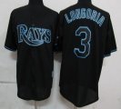 Wholesale Cheap Rays #3 Evan Longoria Black Fashion Stitched MLB Jersey