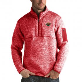 Wholesale Cheap Minnesota Wild Antigua Fortune Quarter-Zip Pullover Jacket Red