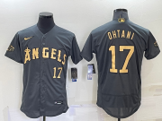 Wholesale Men's Los Angeles Angels #17 Shohei Ohtani Number Grey 2022 All Star Stitched Flex Base Nike Jersey