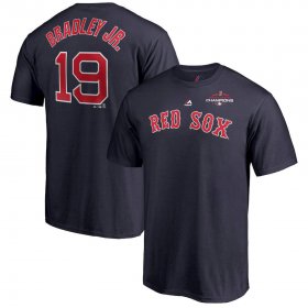 Wholesale Cheap Boston Red Sox #19 Jackie Bradley Jr. Majestic 2018 World Series Champions Name & Number T-Shirt Navy