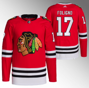 Wholesale Cheap Men's Chicago Blackhawks #17 Nick Foligno Red Stitched Hockey Jersey