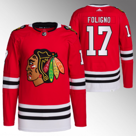 Wholesale Cheap Men\'s Chicago Blackhawks #17 Nick Foligno Red Stitched Hockey Jersey