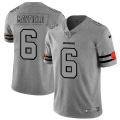 Wholesale Cheap Cleveland Browns #6 Baker Mayfield Men's Nike Gray Gridiron II Vapor Untouchable Limited NFL Jersey