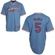 Wholesale Cheap Cardinals #5 Albert Pujols Blue Cooperstown Throwback Stitched MLB Jersey