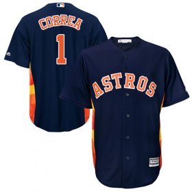 Wholesale Cheap Astros #1 Carlos Correa Navy Blue New Cool Base Stitched MLB Jersey
