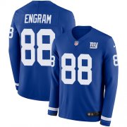 Wholesale Cheap Nike Giants #88 Evan Engram Royal Blue Team Color Men's Stitched NFL Limited Therma Long Sleeve Jersey