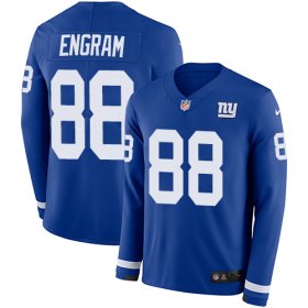 Wholesale Cheap Nike Giants #88 Evan Engram Royal Blue Team Color Men\'s Stitched NFL Limited Therma Long Sleeve Jersey