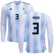 Wholesale Cheap Argentina #3 Fazio Home Long Sleeves Kid Soccer Country Jersey