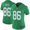 Wholesale Cheap Nike Eagles #86 Zach Ertz Green Women's Stitched NFL Limited Rush Jersey