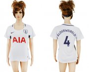 Wholesale Cheap Women's Tottenham Hotspur #4 Alderweireld Home Soccer Club Jersey