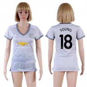 Wholesale Cheap Women\'s Manchester United #18 Young Sec Away Soccer Club Jersey