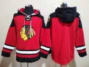 Wholesale Cheap Men's Chicago Blackhawks NEW Red Blank Hoodie