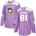 Wholesale Cheap Adidas Penguins #81 Phil Kessel Purple Authentic Fights Cancer Stitched NHL Jersey