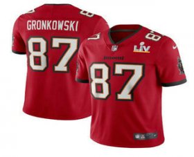 Wholesale Cheap Men\'s Tampa Bay Buccaneers #87 Rob Gronkowski Red 2021 Super Bowl LV Stitched Vapor Untouchable Stitched Nike Limited NFL Jersey