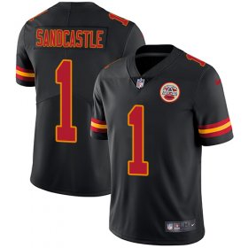 Wholesale Cheap Nike Chiefs #1 Leon Sandcastle Black Men\'s Stitched NFL Limited Rush Jersey