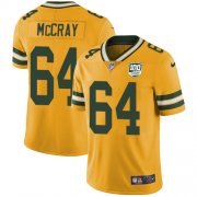 Wholesale Cheap Nike Packers #64 Justin McCray Yellow Men's 100th Season Stitched NFL Limited Rush Jersey