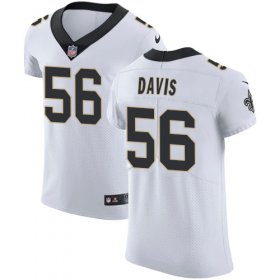 Wholesale Cheap Nike Saints #56 DeMario Davis White Men\'s Stitched NFL Vapor Untouchable Elite Jersey