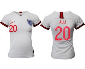 Wholesale Cheap Women\'s England #20 Alli Home Soccer Country Jersey