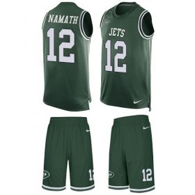 Wholesale Cheap Nike Jets #12 Joe Namath Green Team Color Men\'s Stitched NFL Limited Tank Top Suit Jersey