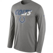 Wholesale Cheap Men's Indianapolis Colts Nike Heather Gray Legend Staff Practice Long Sleeves Performance T-Shirt