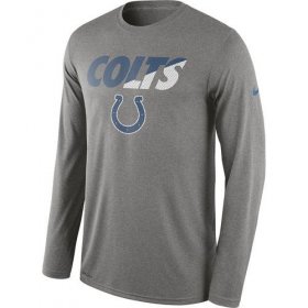 Wholesale Cheap Men\'s Indianapolis Colts Nike Heather Gray Legend Staff Practice Long Sleeves Performance T-Shirt