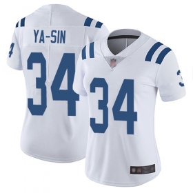 Wholesale Cheap Nike Colts #34 Rock Ya-Sin White Women\'s Stitched NFL Vapor Untouchable Limited Jersey