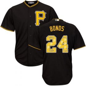 Wholesale Cheap Pirates #24 Barry Bonds Black Team Logo Fashion Stitched MLB Jersey
