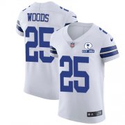 Wholesale Cheap Nike Cowboys #25 Xavier Woods White Men's Stitched With Established In 1960 Patch NFL New Elite Jersey