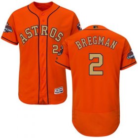 Wholesale Cheap Astros #2 Alex Bregman Orange FlexBase Authentic 2018 Gold Program Cool Base Stitched MLB Jersey