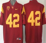 Wholesale Cheap USC Trojans #42 Red 2015 College Football Nike Limited Jersey