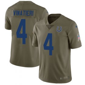 Wholesale Cheap Nike Colts #4 Adam Vinatieri Olive Men\'s Stitched NFL Limited 2017 Salute to Service Jersey