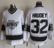 Wholesale Cheap Kings #32 Kelly Hrudey White CCM Throwback Stitched NHL Jersey